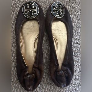 Tory Burch Horse Hair Brown Minnie Travel Ballet Flats size 7.5